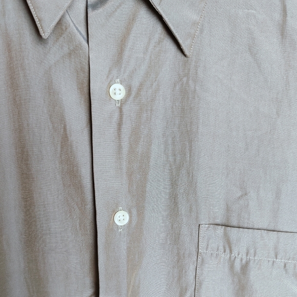 VTG 90s DKNY Men's Green Metallic Iridescent Dress Shirt, Size M/15.5 (32/33) - Picture 4 of 11